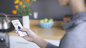 commerce-network-360x202 Person viewing Visa Commerce Network information on mobile phone.
